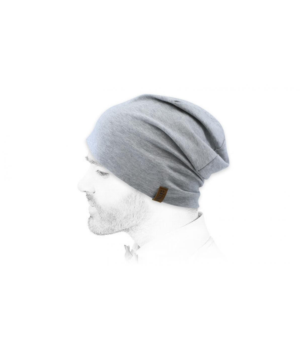 cappello lungo grigio Nagi beanie grey melange